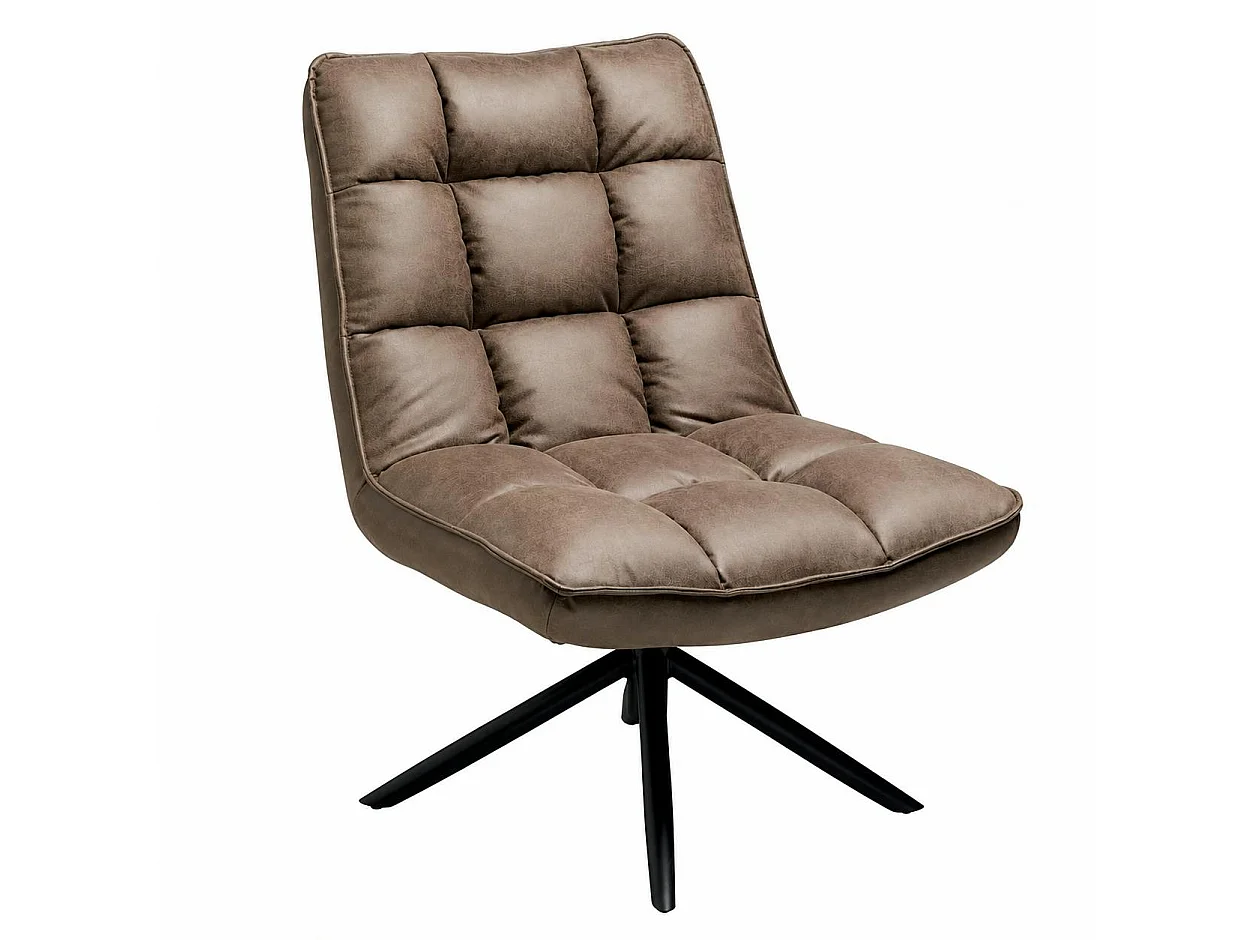 Fauteuil pivotant marron - confort salon KERALA