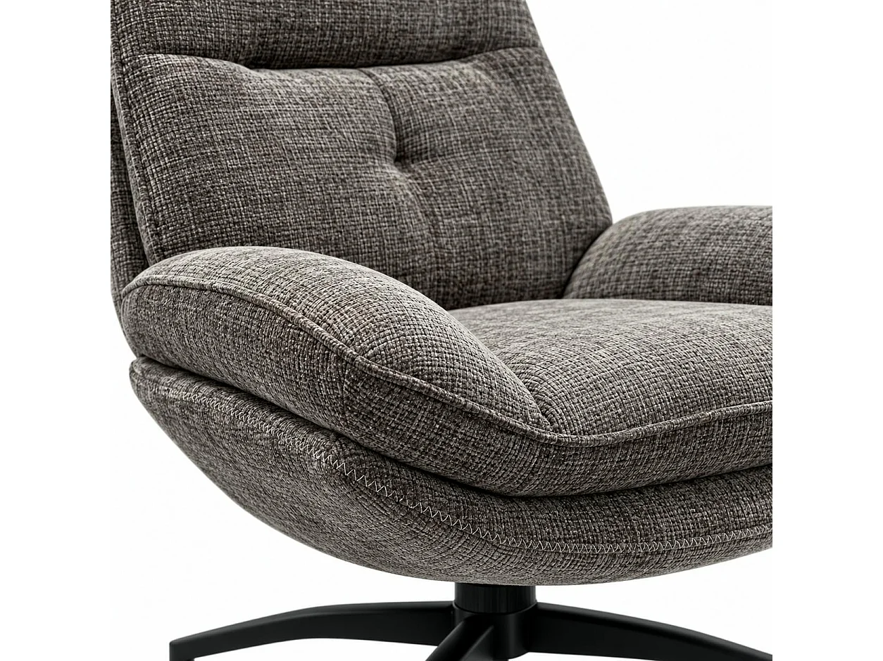 Fauteuil détente gris pivotant avec repose-pieds IENA