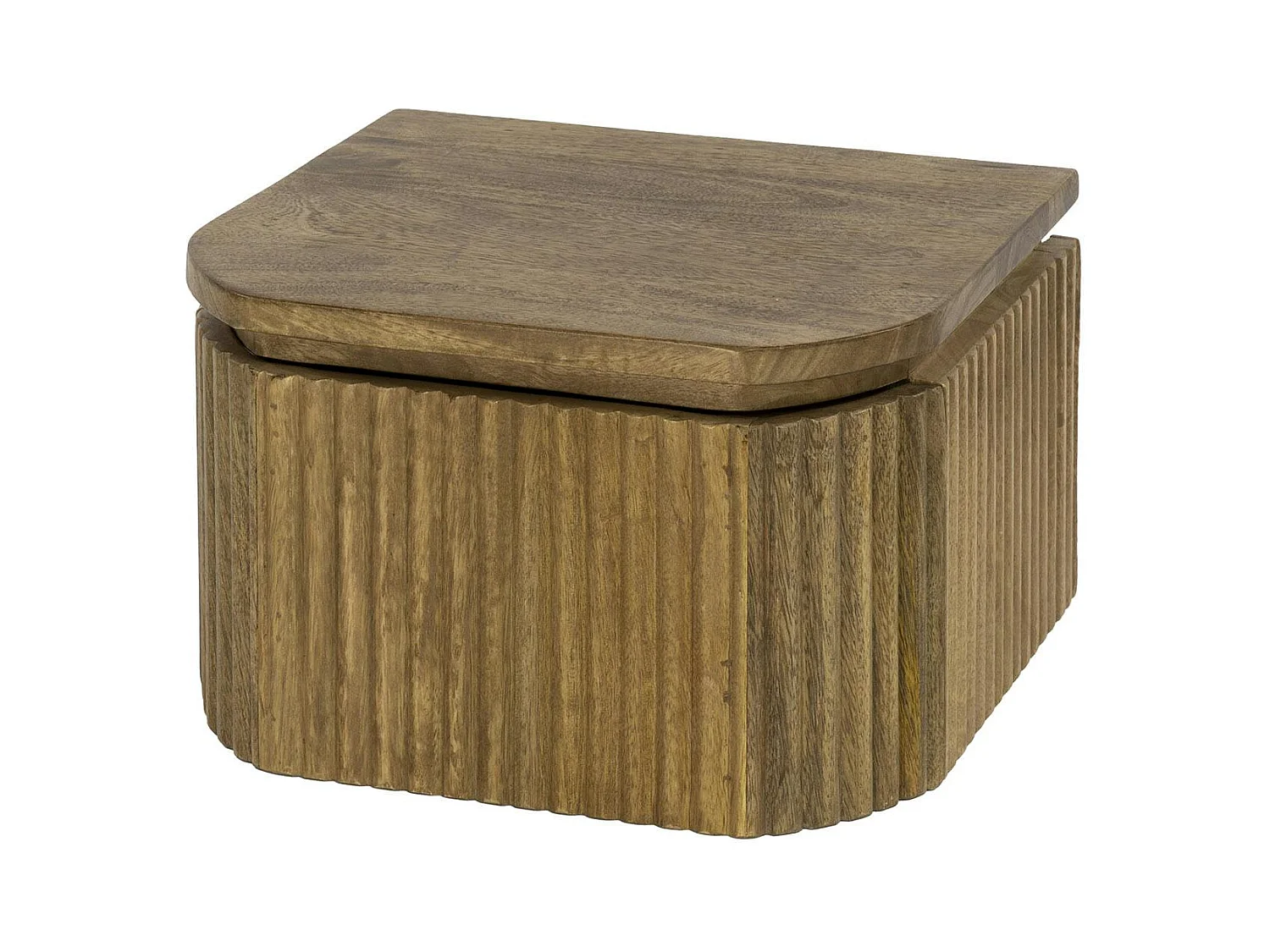 Table de nuit bois – 1 tiroir, motif baguette 32 cm DELHI