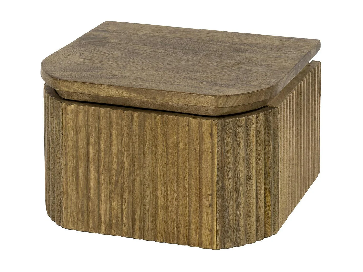 Table de nuit bois – 1 tiroir, motif baguette 32 cm DELHI