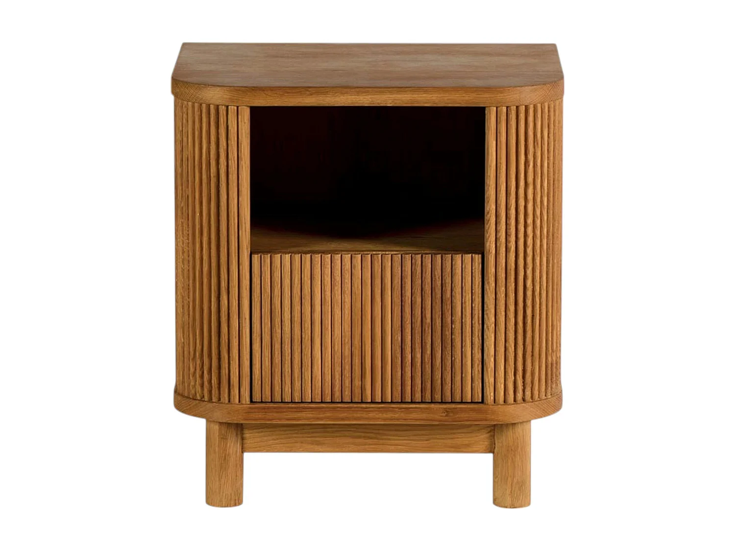 Table de nuit en bois - motif baguette, 1 tiroir IENA