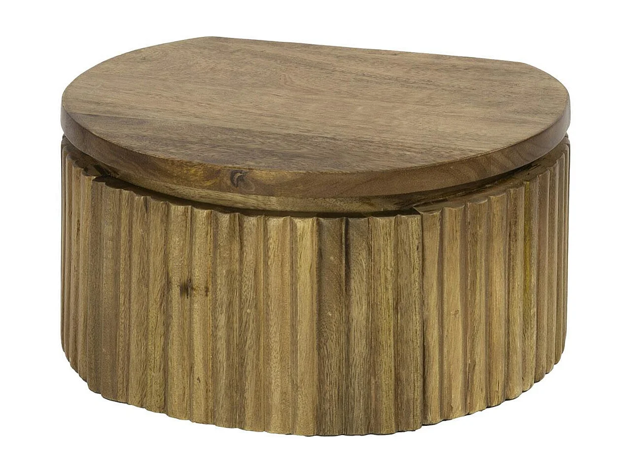 Table de nuit murale en bois rainuré – ronde, 30 cm DELHI