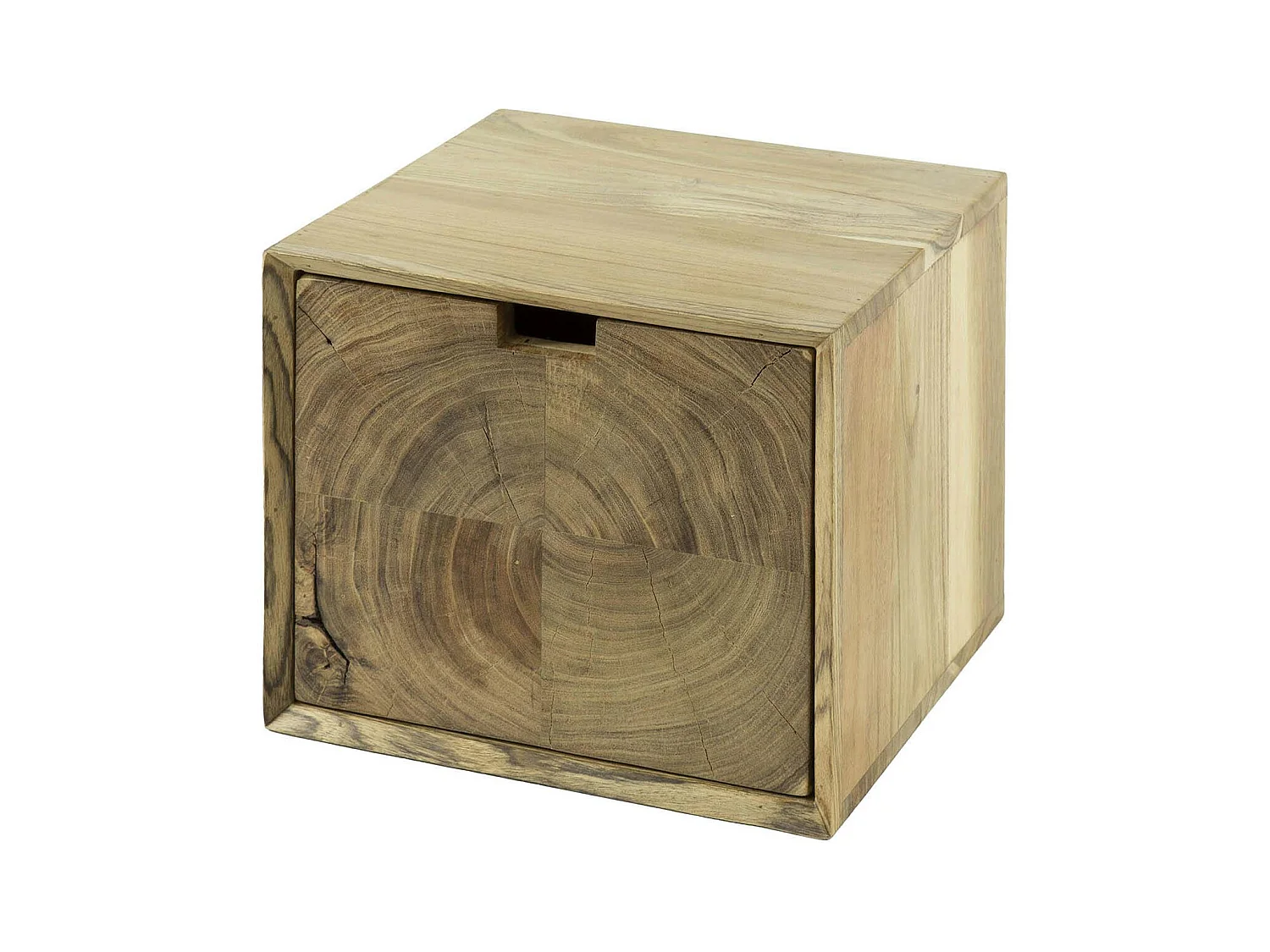 Table de chevet bois – 1 tiroir, forme cube MELBOURNE