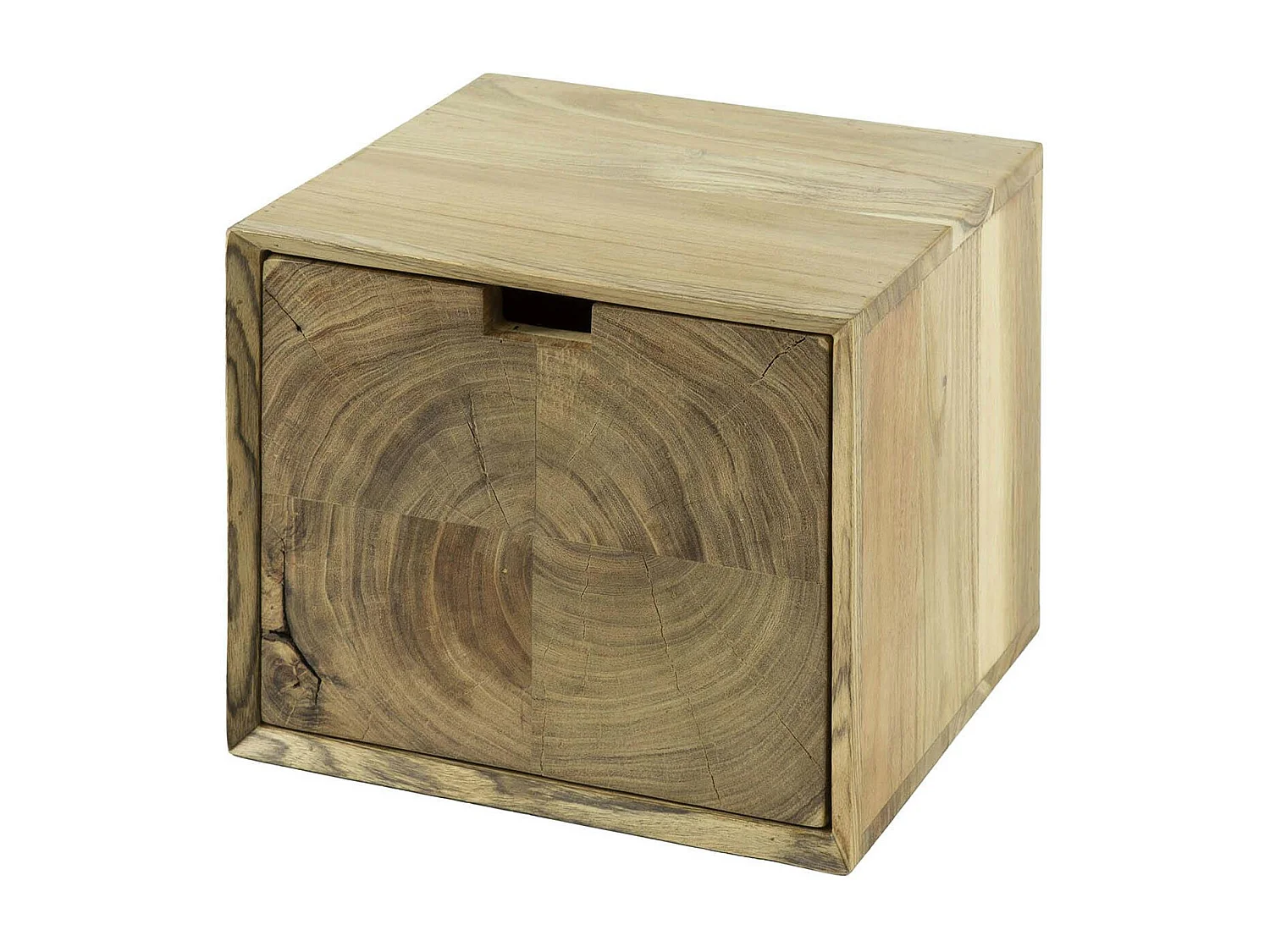 Table de chevet bois – 1 tiroir, forme cube MELBOURNE