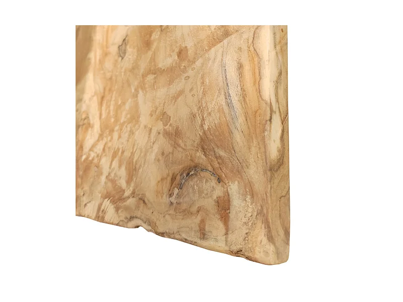 Petite table basse en métal noir mat et bois de teck massif - ONTARI