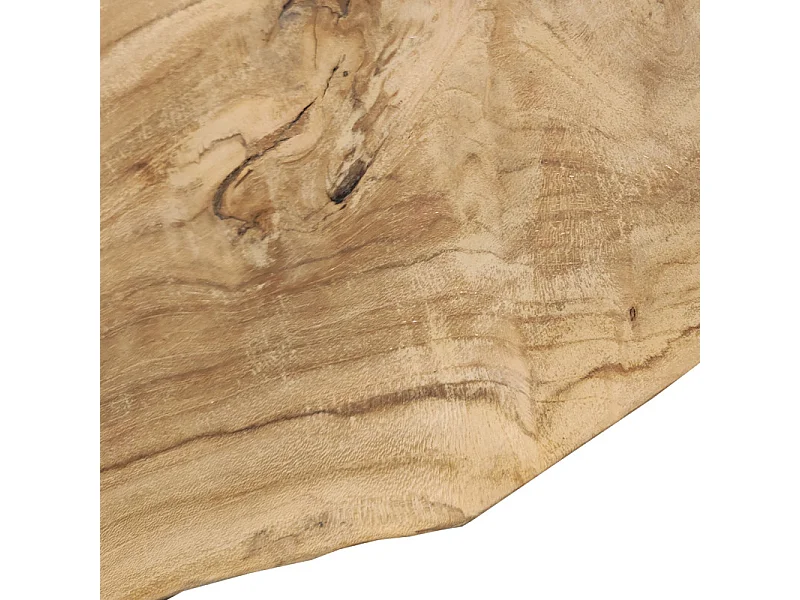 Petite table basse en métal noir mat et bois de teck massif - ONTARI