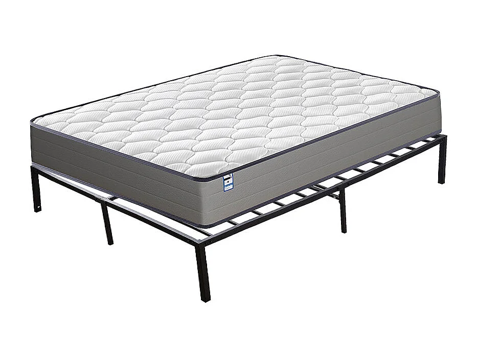 Ensemble 140x190 cm Matelas à ressorts + cadre de lit en métal de, Epaisseur du Matelas 20cm