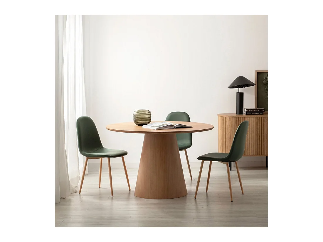 Table fixe en bois naturel 120x76 cm-Auko