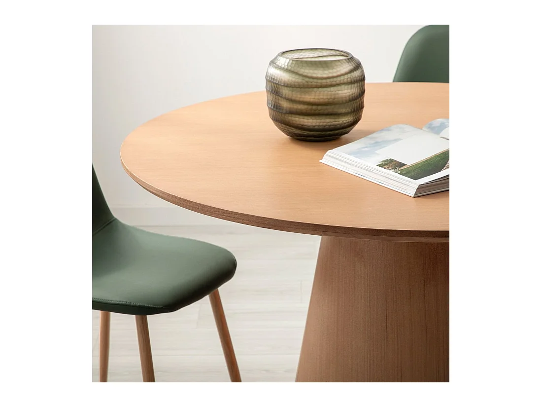 Table fixe en bois naturel 120x76 cm-Auko