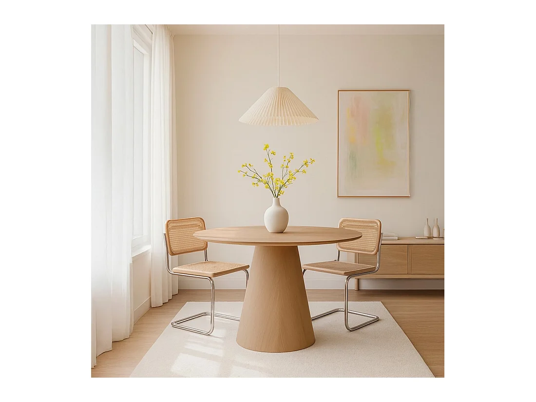 Table fixe en bois naturel 120x76 cm-Auko