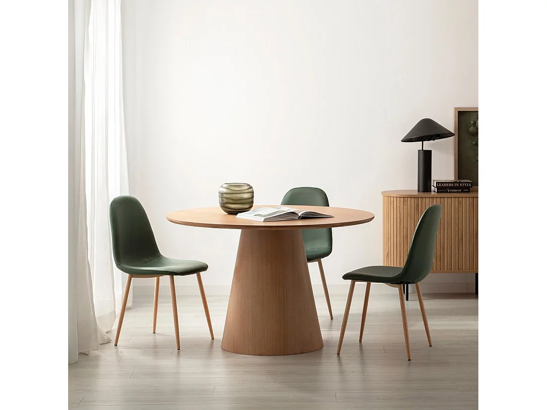 Table fixe en bois naturel 120x76 cm-Auko