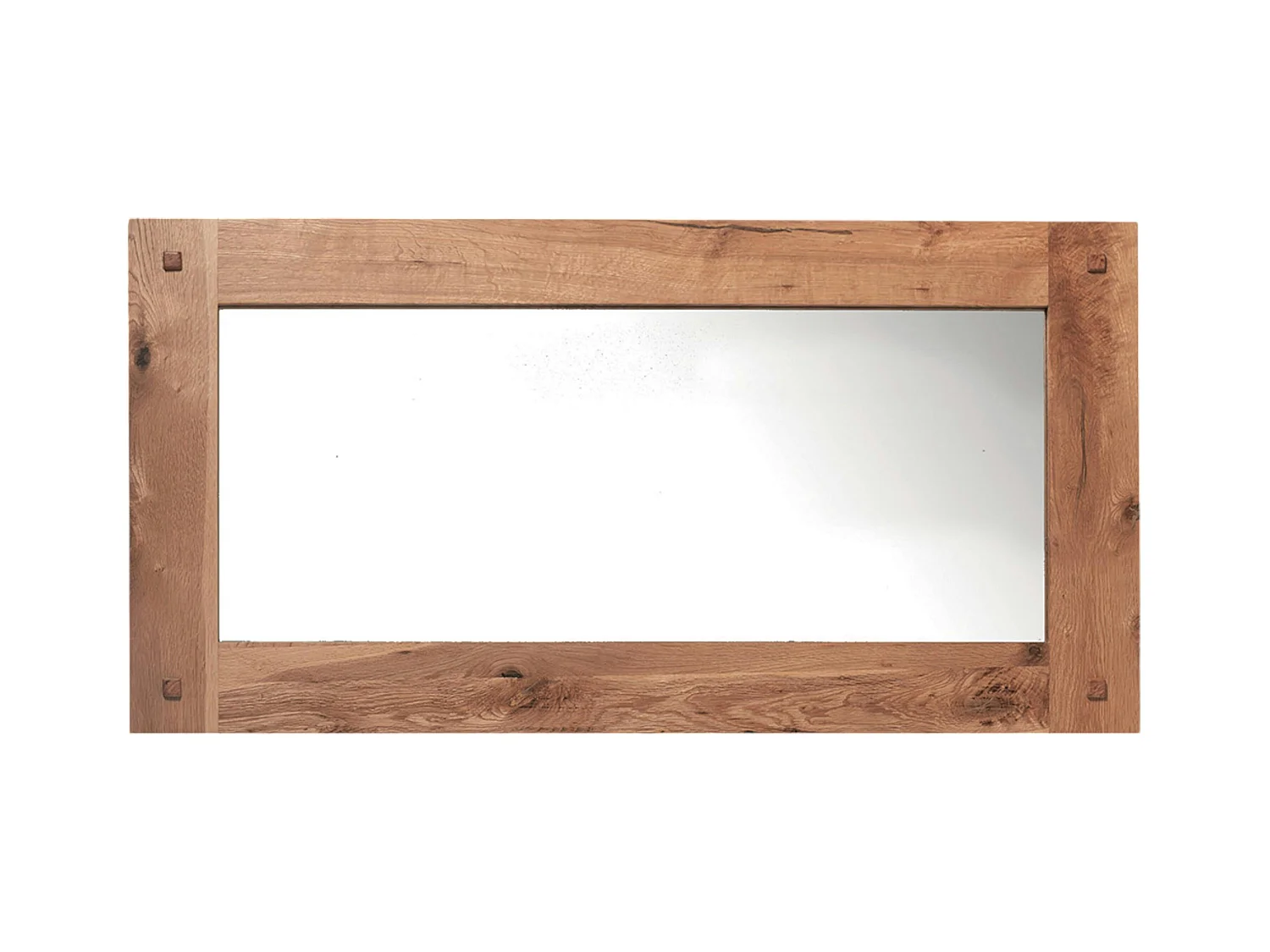 Miroir mural en bois naturel avec cadre épais - 150 cm FJORD