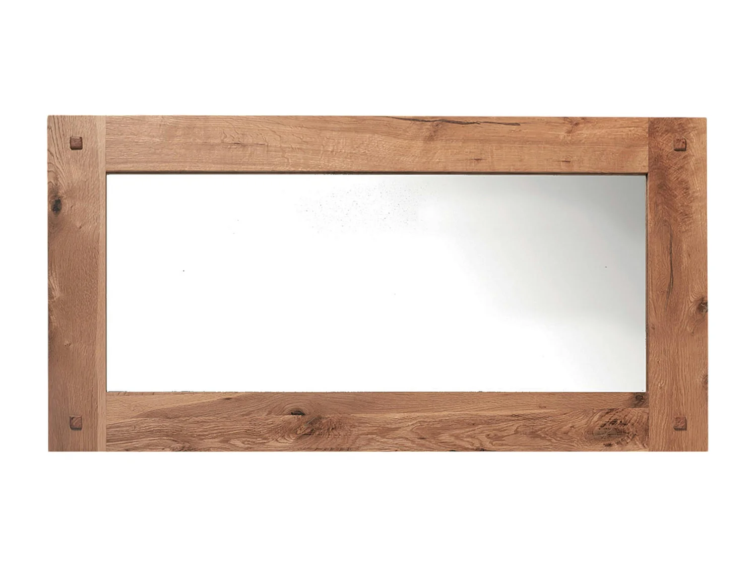 Miroir mural en bois naturel avec cadre épais - 150 cm FJORD