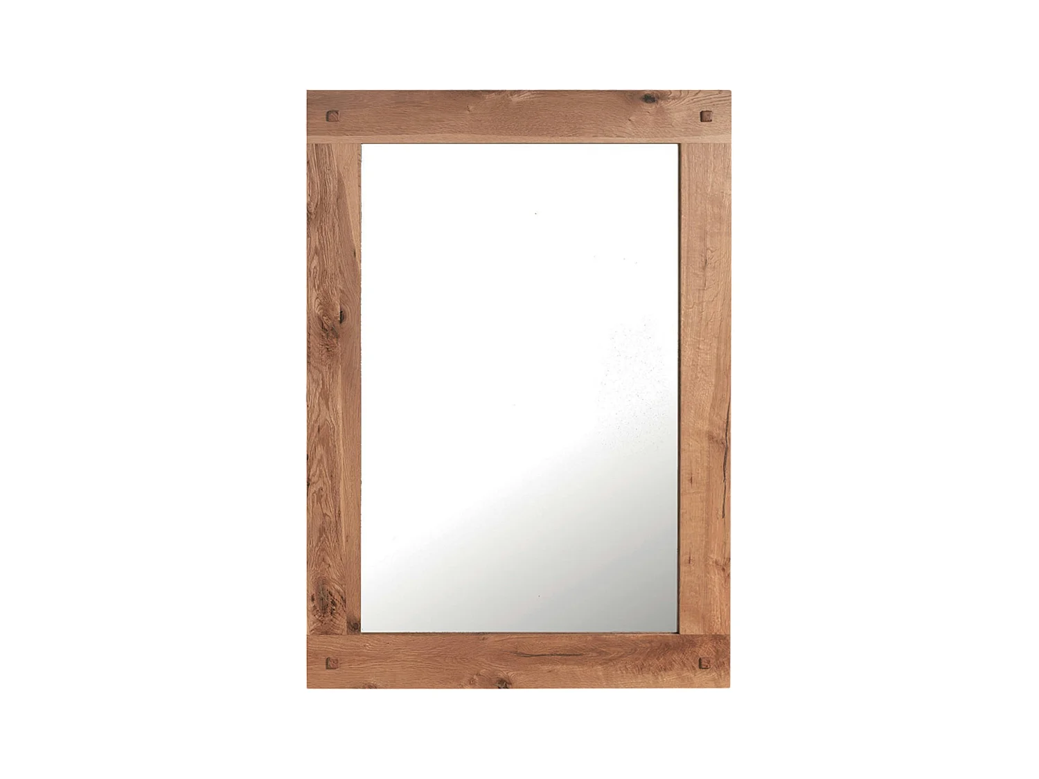 Miroir mural en bois naturel avec cadre épais - 110 cm FJORD