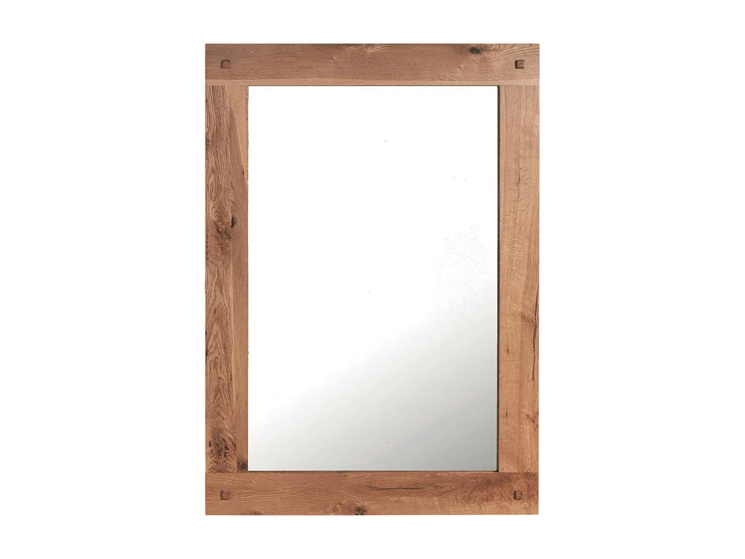 Miroir mural en bois naturel avec cadre épais - 110 cm FJORD