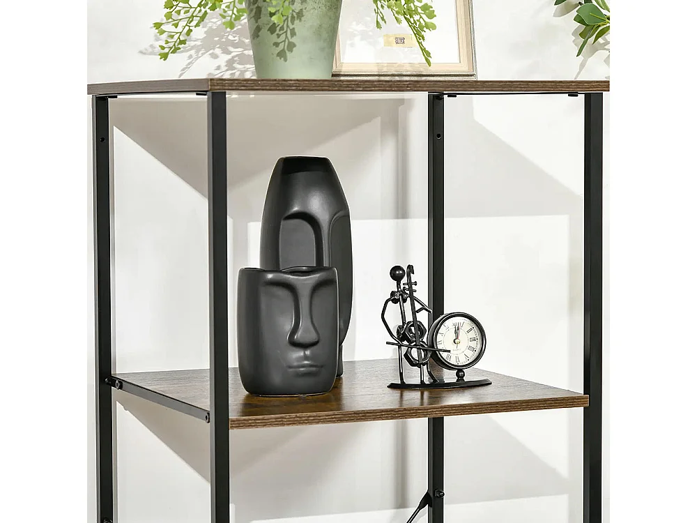 Étagère de rangement avec tiroirs, espace de rangement ouvert, structure en acier, pieds réglables, dimensions : 44 x 40 x 155 cm.