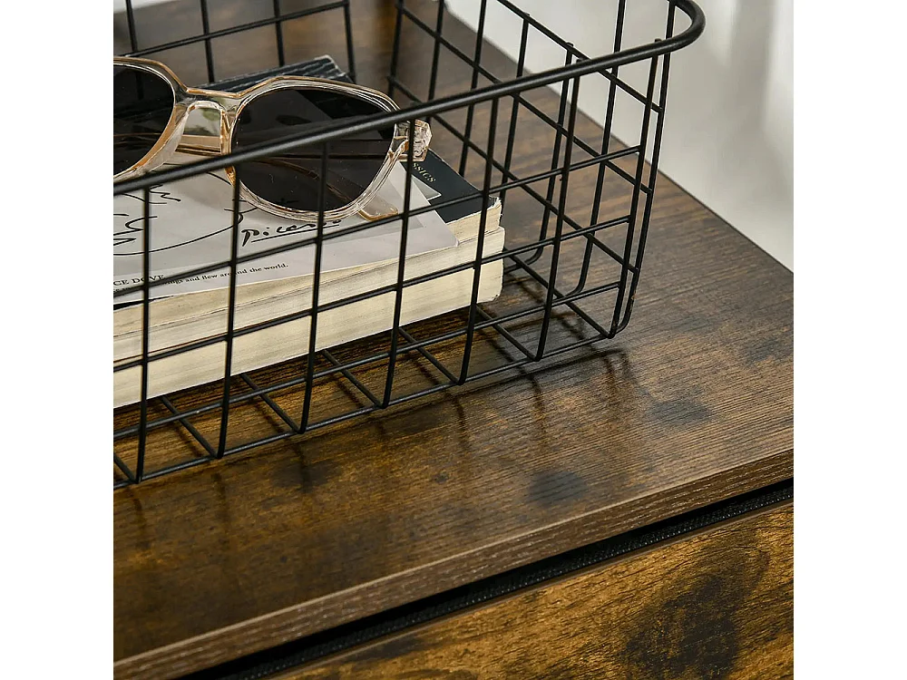 Étagère de rangement avec tiroirs, espace de rangement ouvert, structure en acier, pieds réglables, dimensions : 44 x 40 x 155 cm.