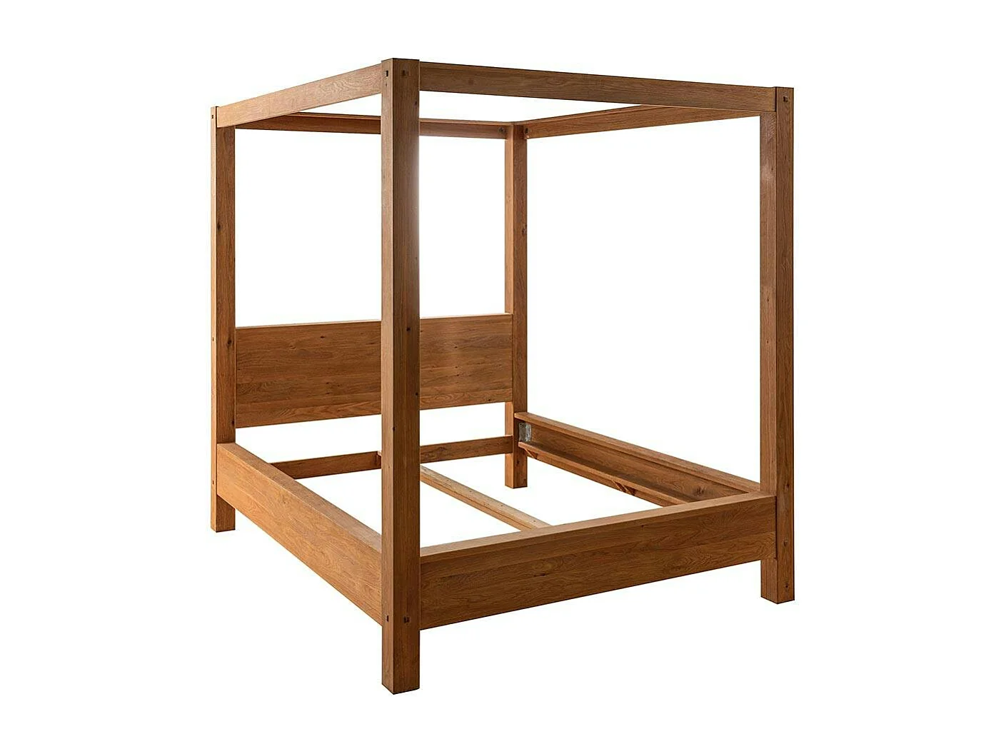 Lit baldaquin cadre 160 cm en bois – style naturel VERBIER