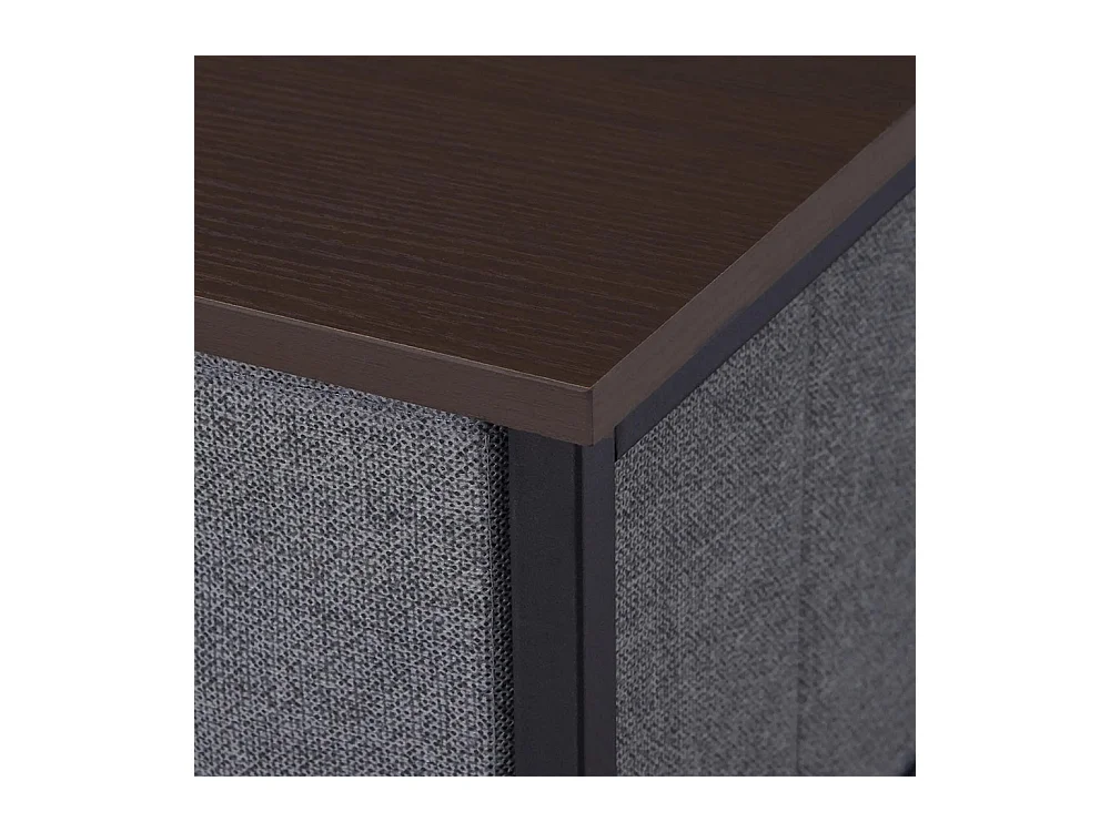 Commode pliante à 7 tiroirs en tissu, fabriquée en tissu non tissé, avec structure métallique, dimensions : 63,5 x 30 x 71 cm, couleur gris foncé.