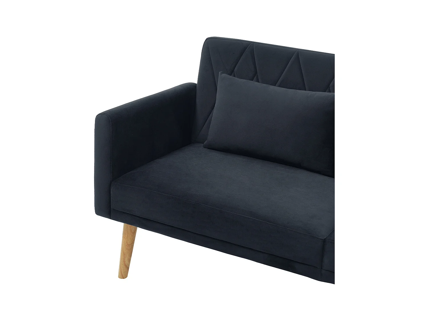Canapé deux places, canapé-lit, avec fonction couchage, tissu velours, gris foncé