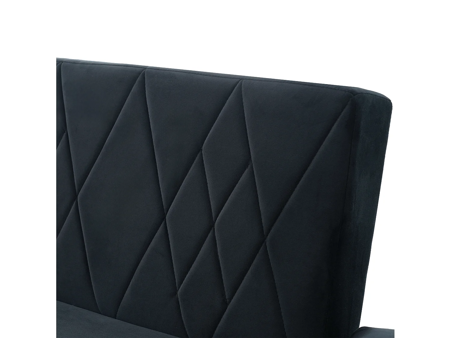 Canapé deux places, canapé-lit, avec fonction couchage, tissu velours, gris foncé