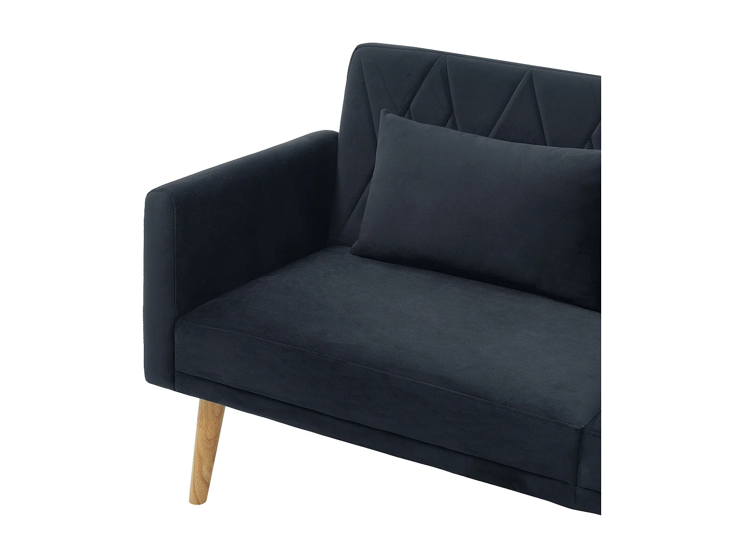 Canapé deux places, canapé-lit, avec fonction couchage, tissu velours, gris foncé