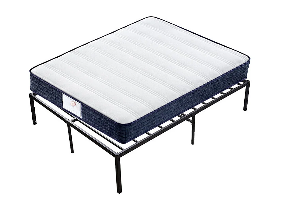 Dikte 22 cm springverenmatras + metalen bedframe 140x190 cm