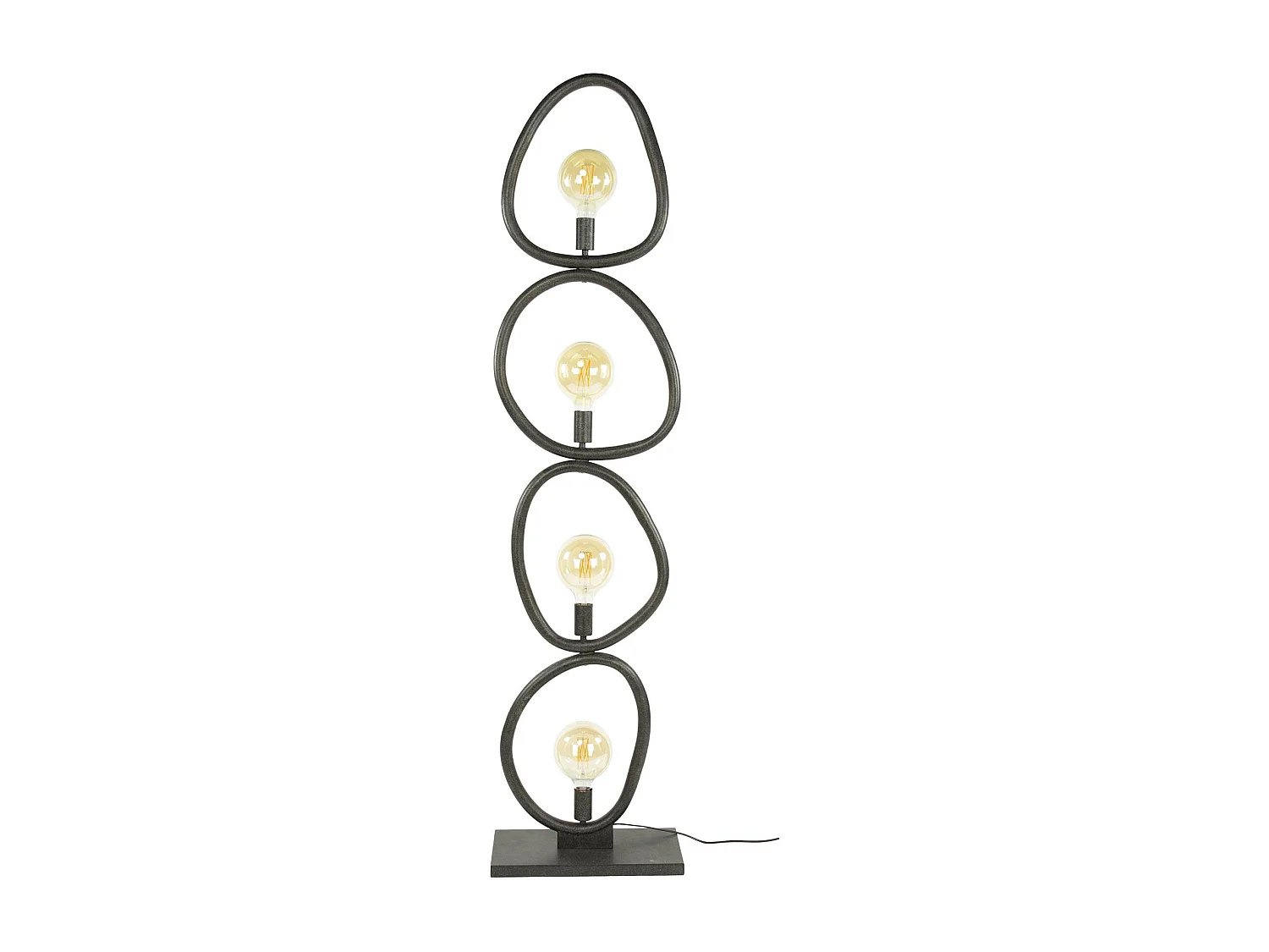 Lampadaire salon noir – forme galet, 4 ampoules TRIBECA