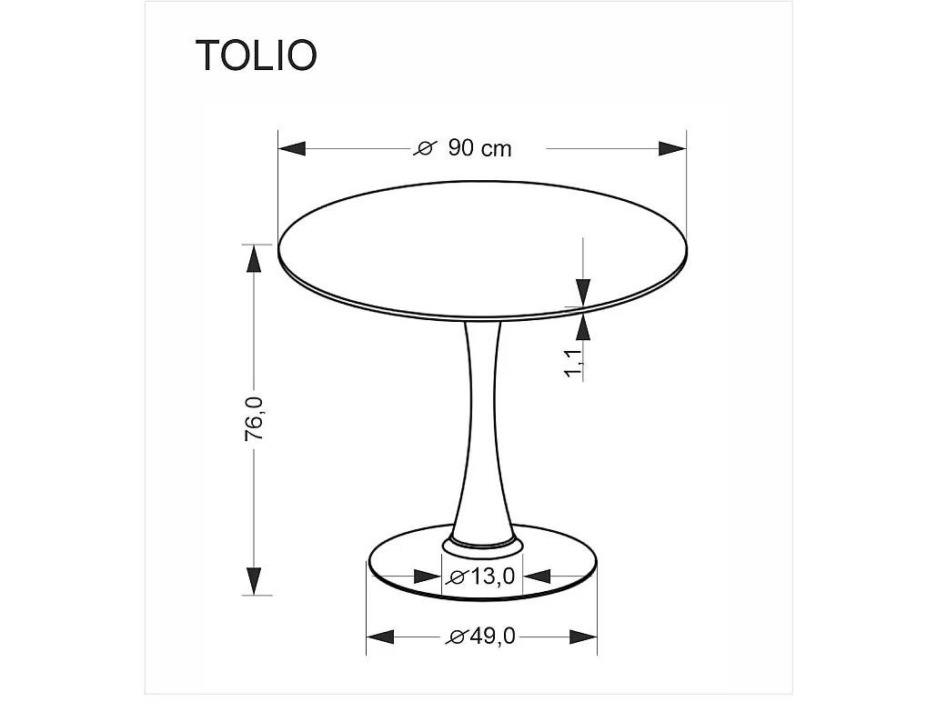 Tavolo da pranzo Tokio (o90x76)/Rotondo/Metallo sinterizzato/Beige