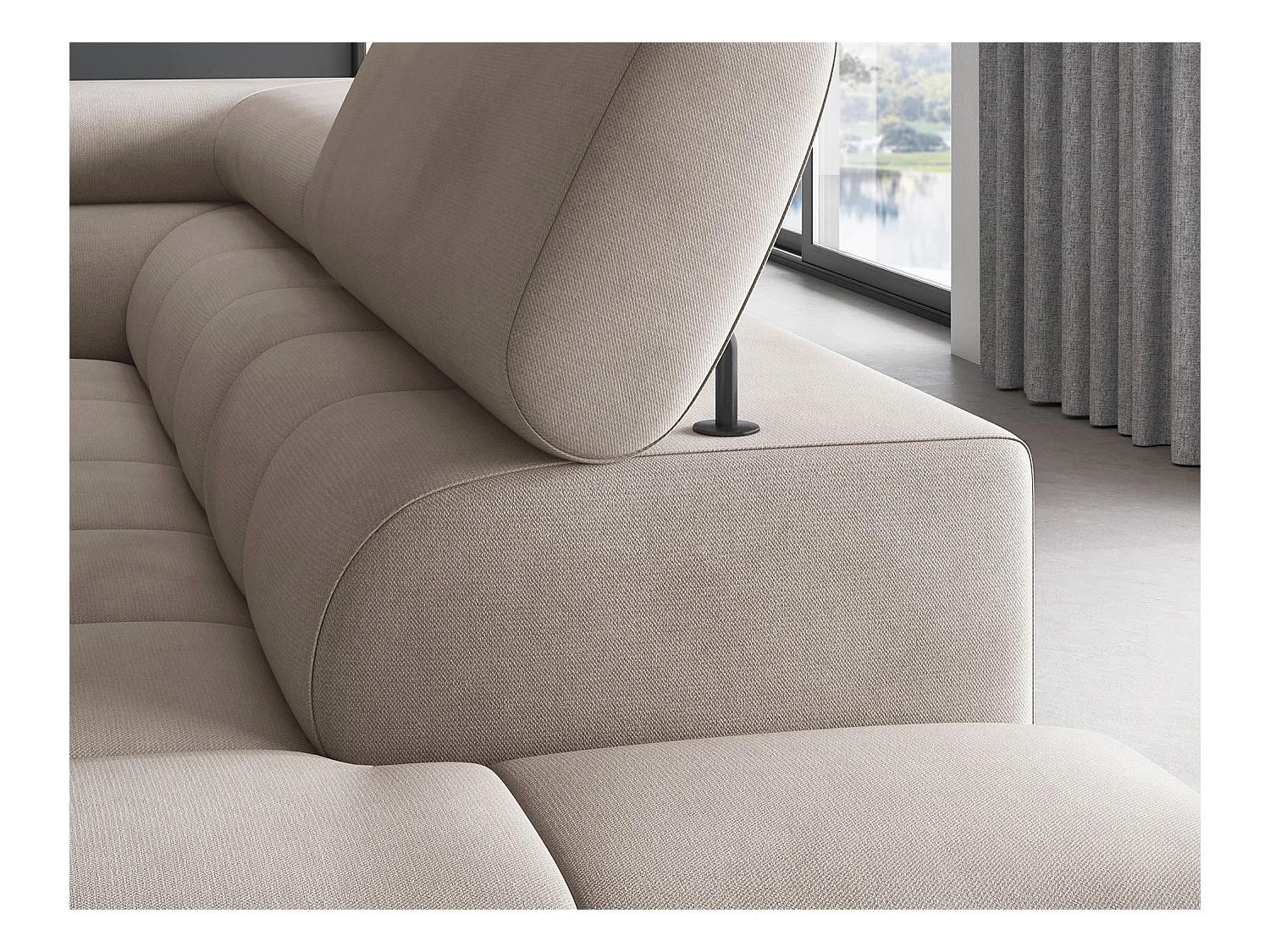 Divano d'angolo Latina R/rivestimento in tessuto/Beige