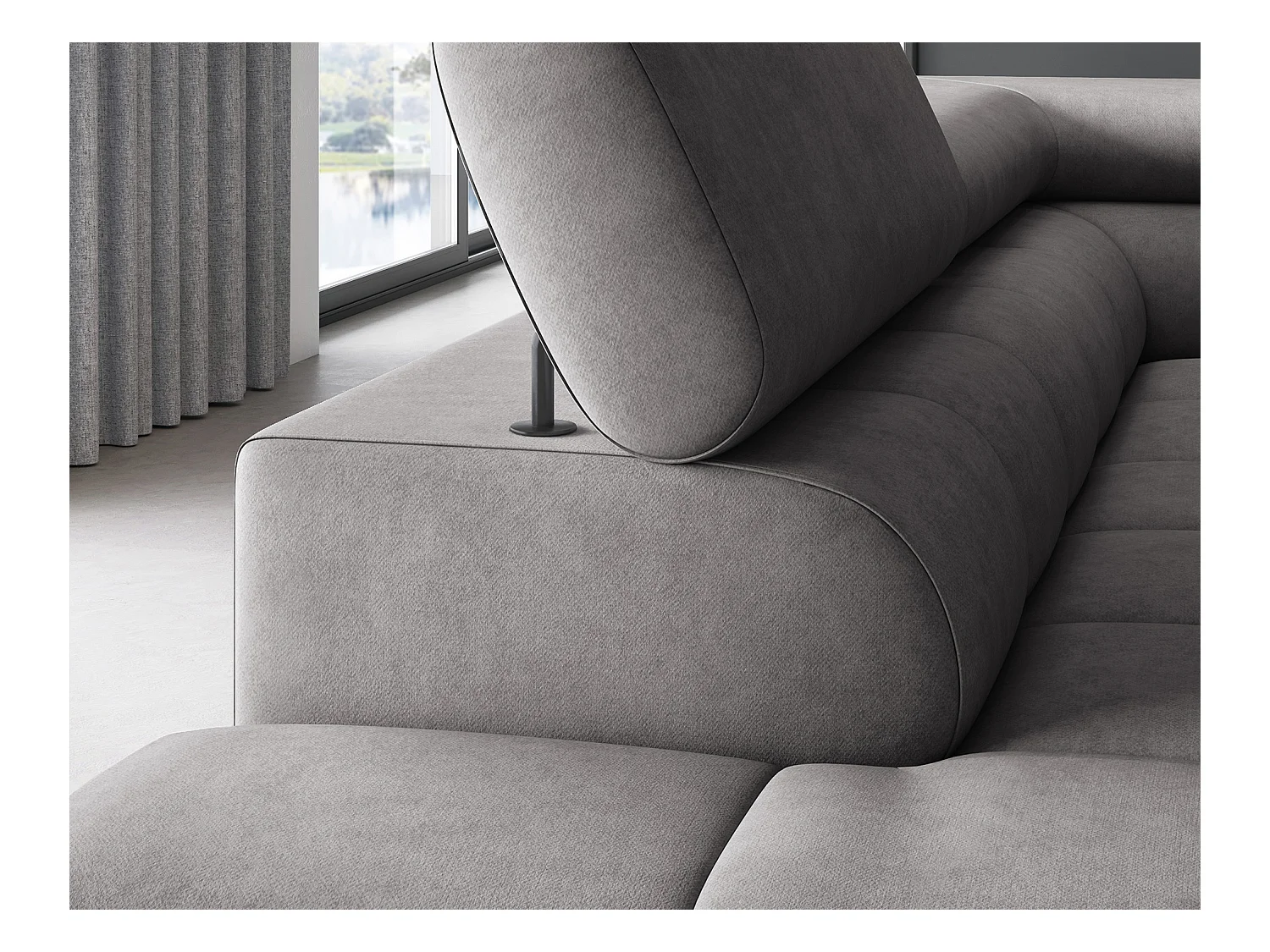 Divano d'angolo Latina L/rivestimento in tessuto/grigio