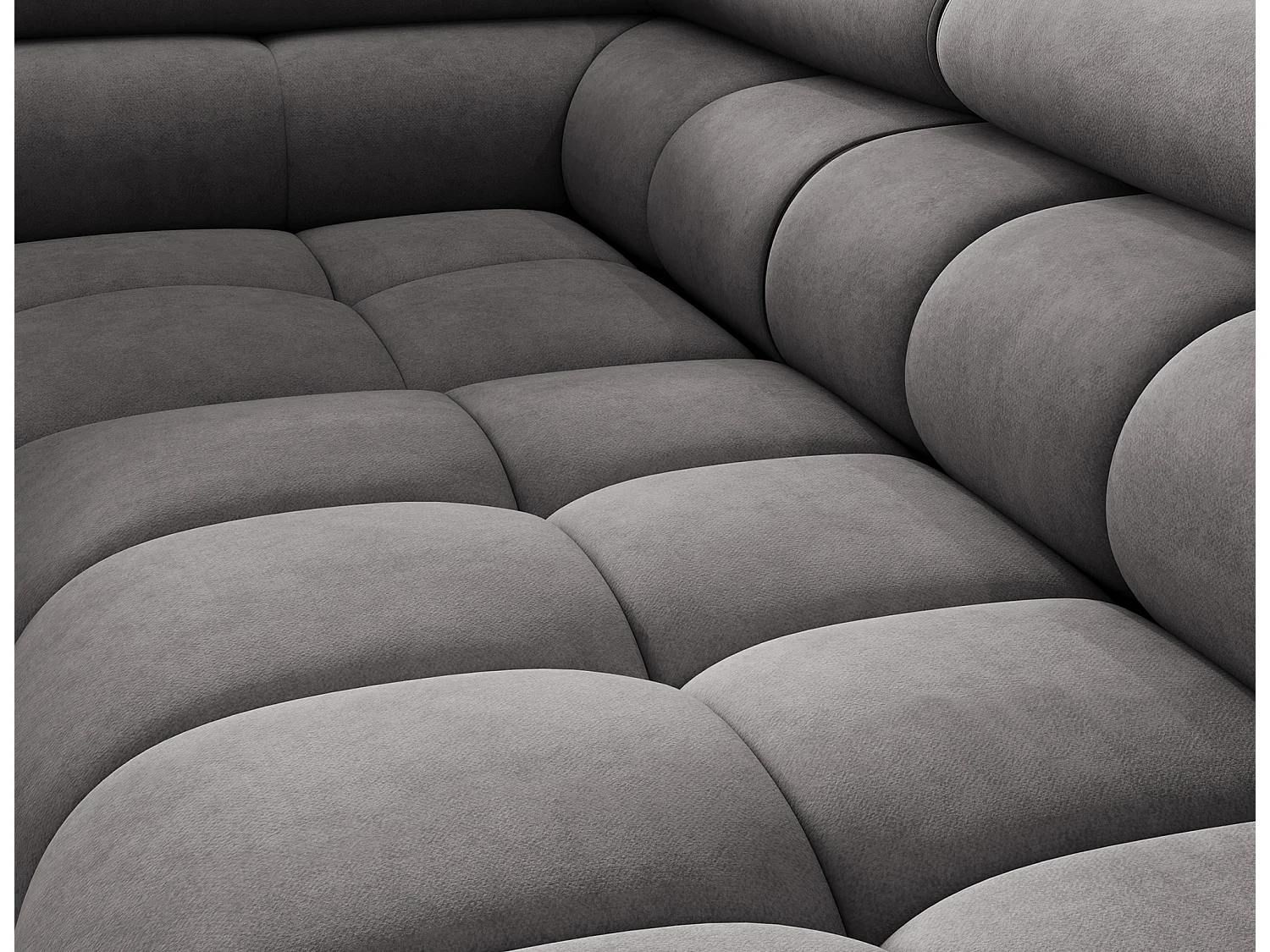 Divano d'angolo Latina L/rivestimento in tessuto/grigio