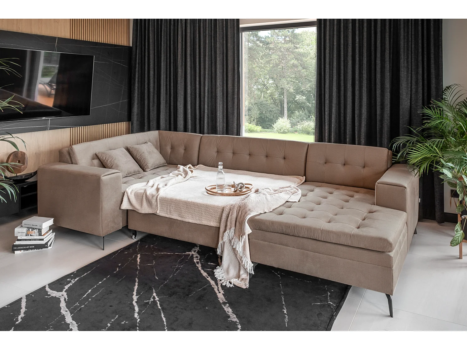 Ecksofa Solvio UR/Stoffbezug/Braun