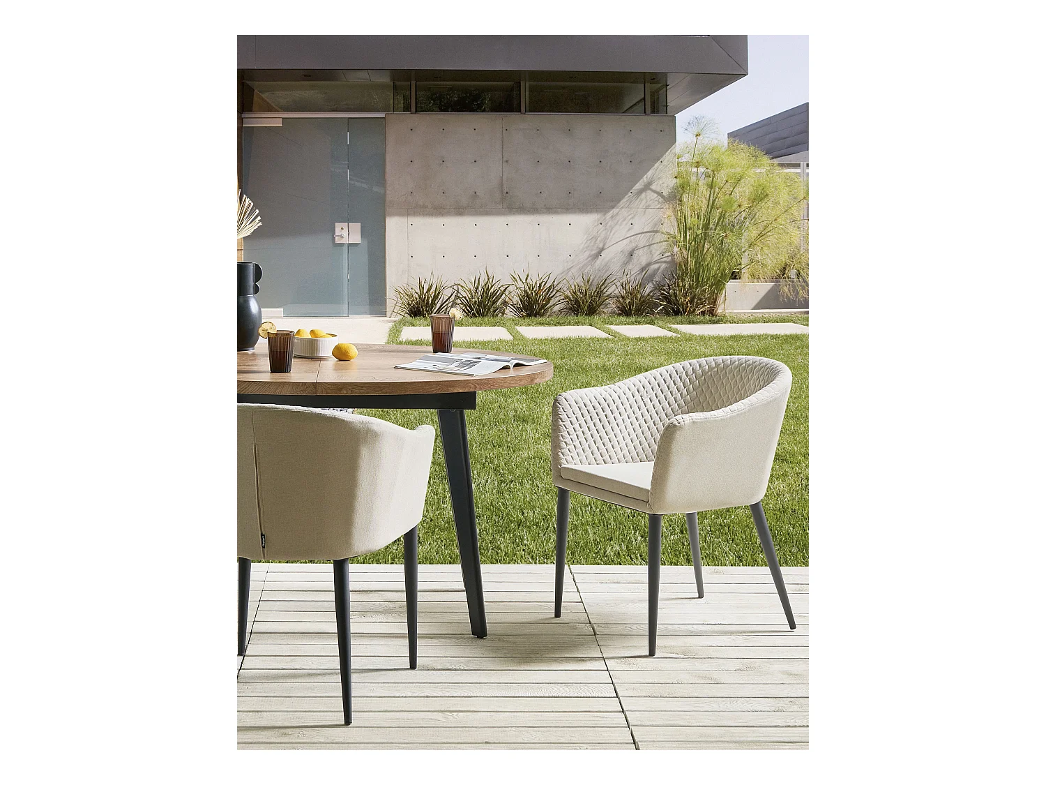 Lot de 2 chaises de jardin TULUNI Tissu Beige