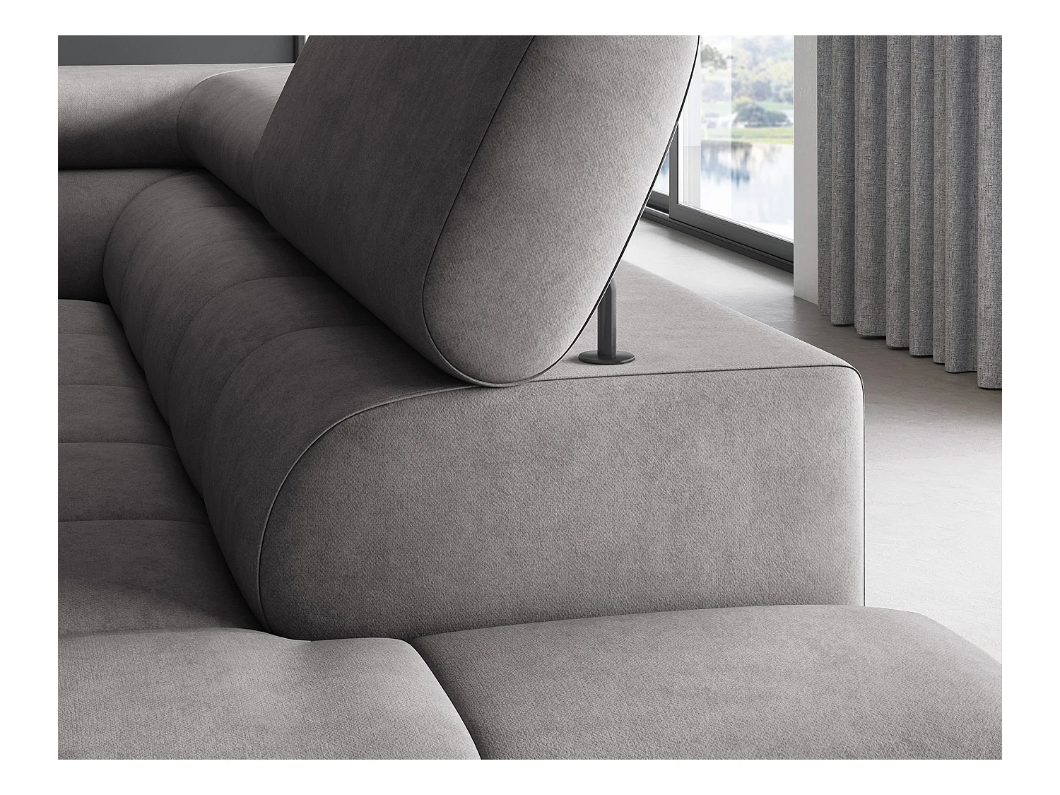 Canapé Corner Latina R/Tissu/Athracite