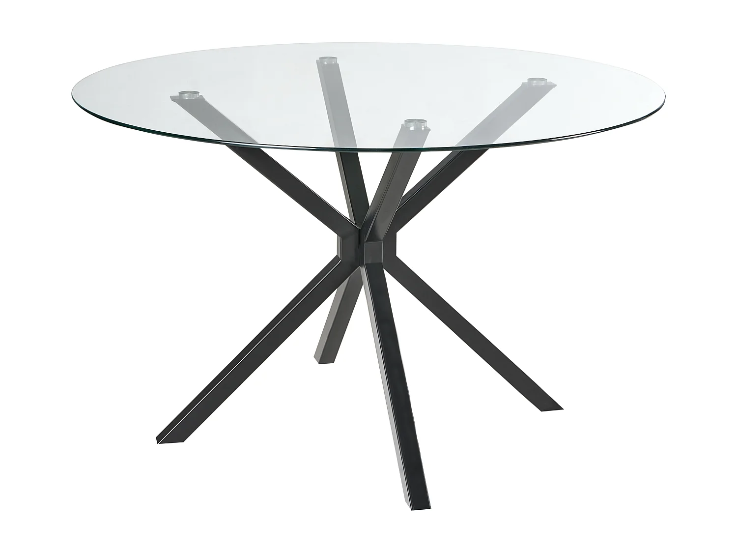 Table de repas MESTON Noir 120 cm 120 cm Verre de sécurité