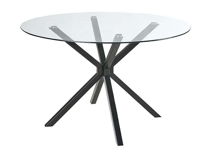 Table de repas MESTON Noir 120 cm Verre de sécurité 120 cm