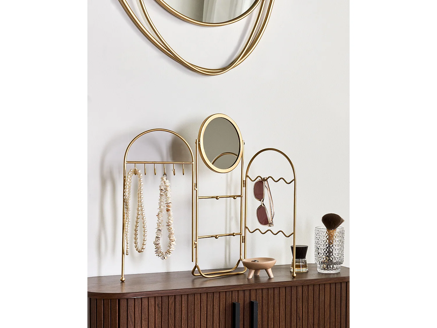 Porte-bijoux avec miroir PIROU Doré