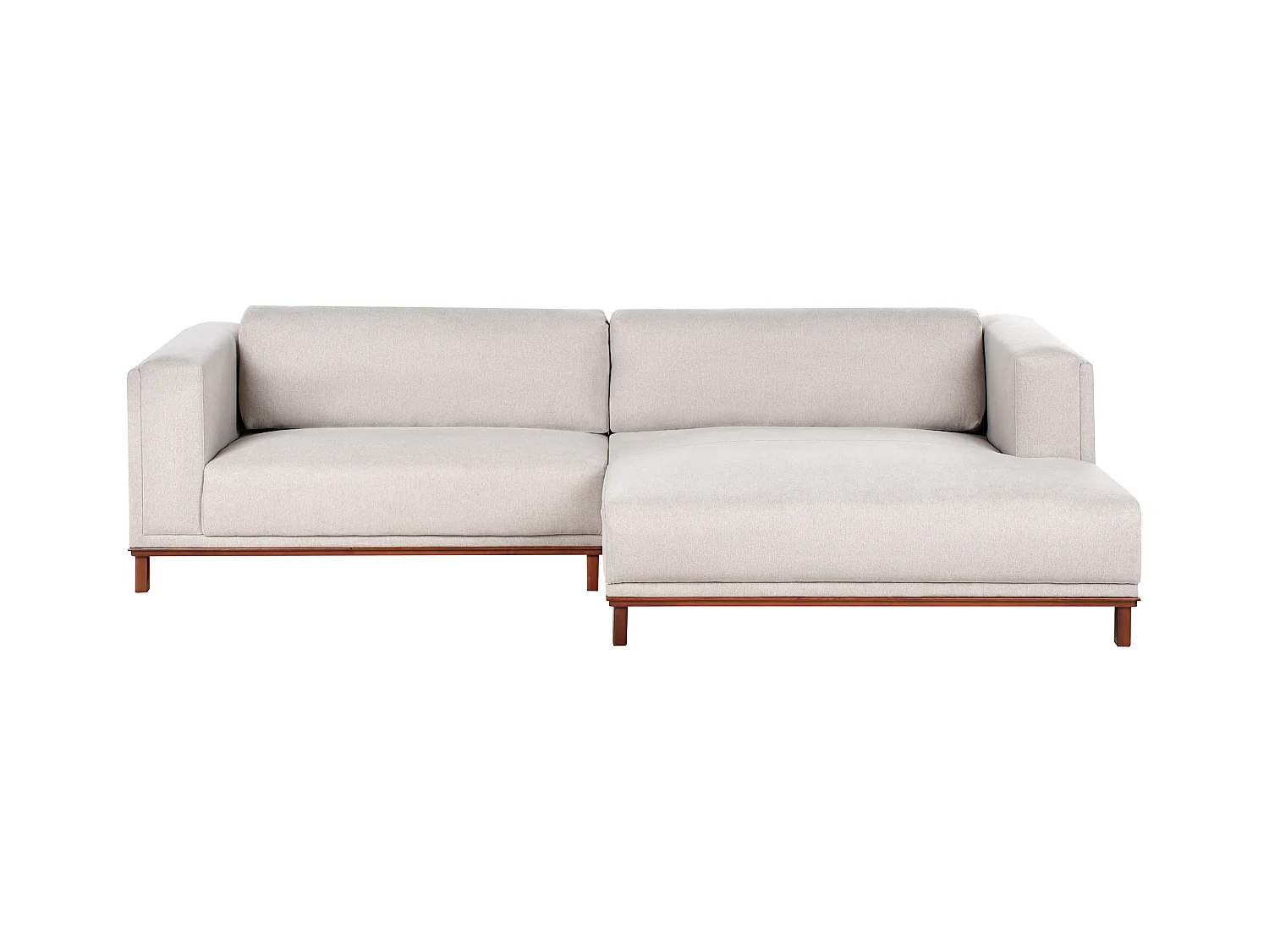 Canapé d'angle 4 places VENG Tissu Beige clair Côté droite