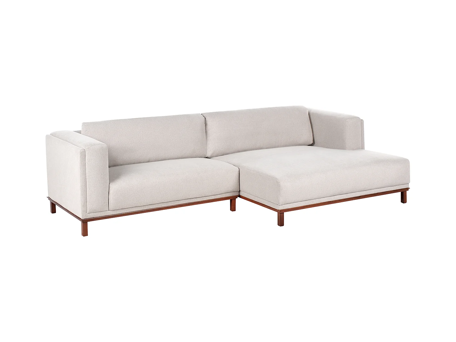 Canapé d'angle 4 places VENG Tissu Beige clair Côté droite