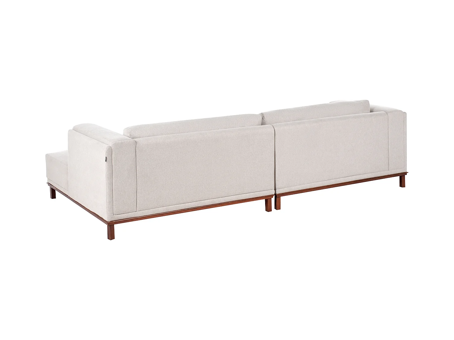 Canapé d'angle 4 places VENG Tissu Beige clair Côté droite