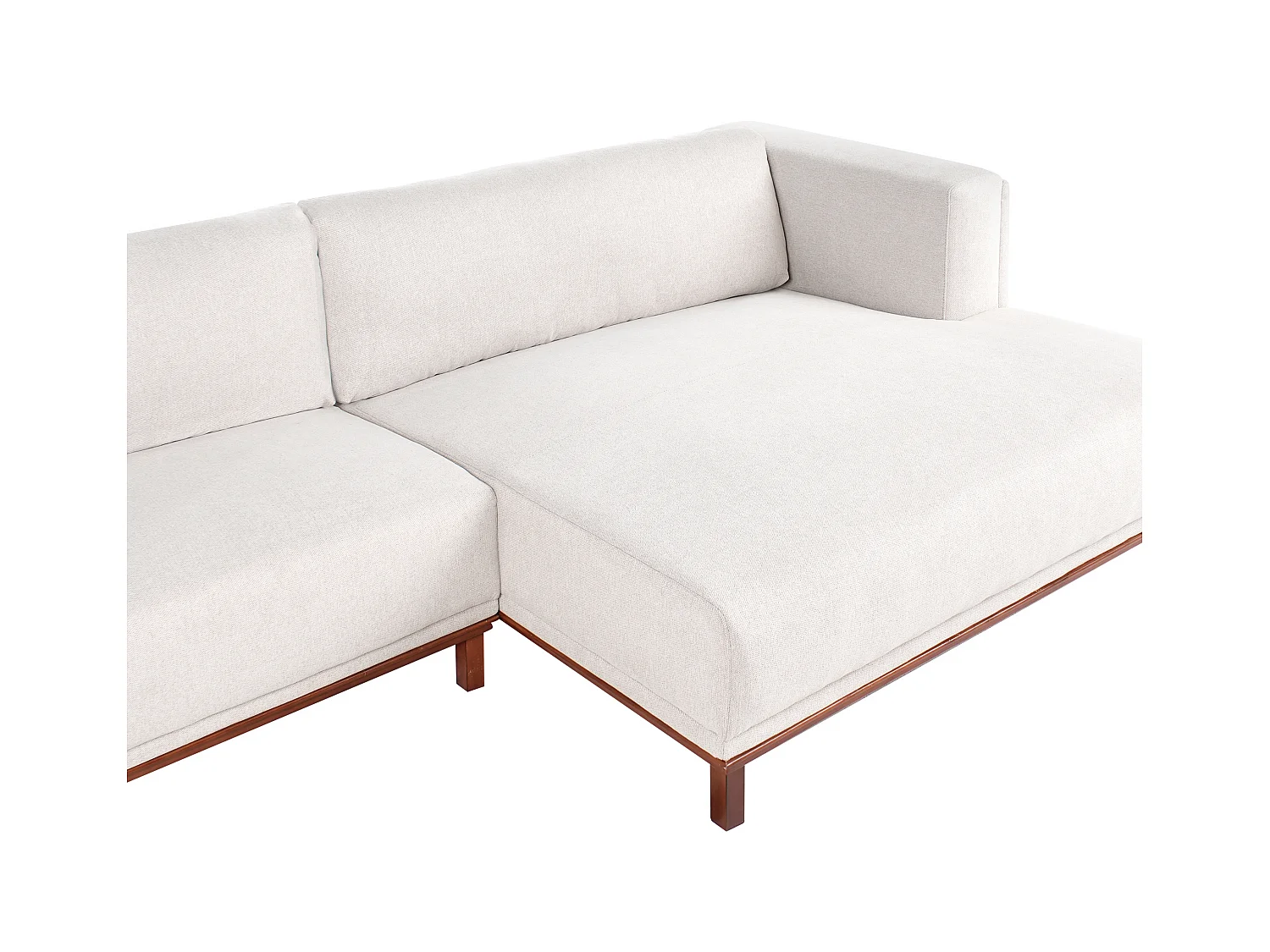 Canapé d'angle 4 places VENG Tissu Beige clair Côté droite