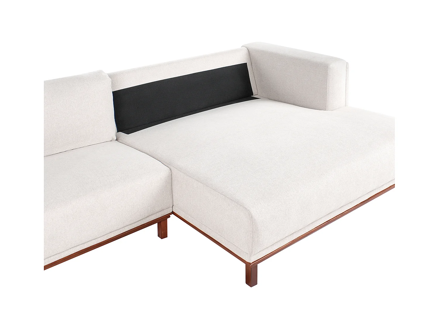 Canapé d'angle 4 places VENG Tissu Beige clair Côté droite