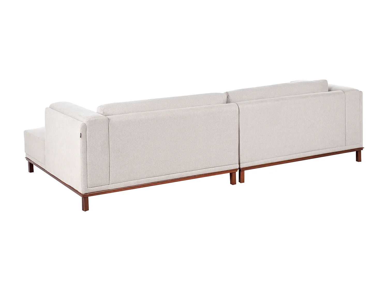 Canapé d'angle 4 places VENG Tissu Beige clair Côté droite