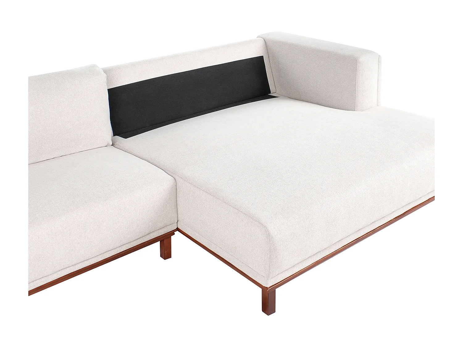 Canapé d'angle 4 places VENG Tissu Beige clair Côté droite