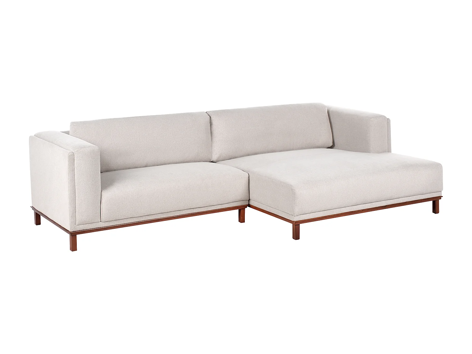 Canapé d'angle 4 places VENG Tissu Beige clair Côté gauche