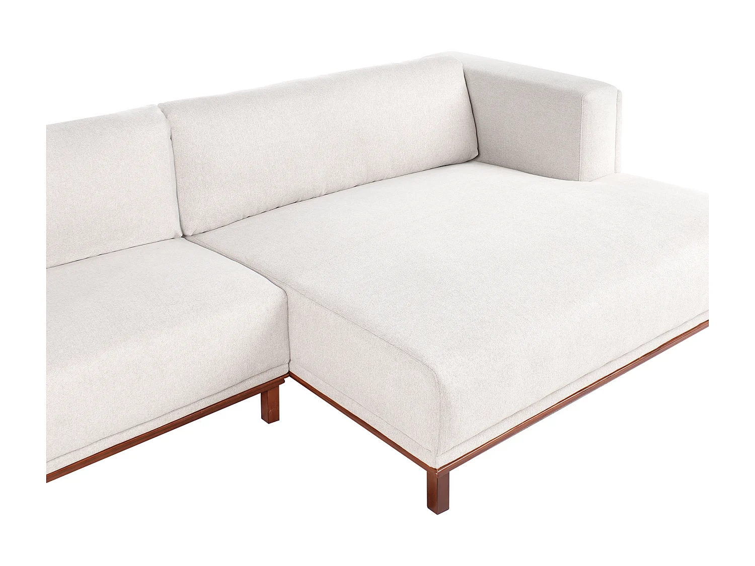 Canapé d'angle 4 places VENG Tissu Beige clair Côté gauche