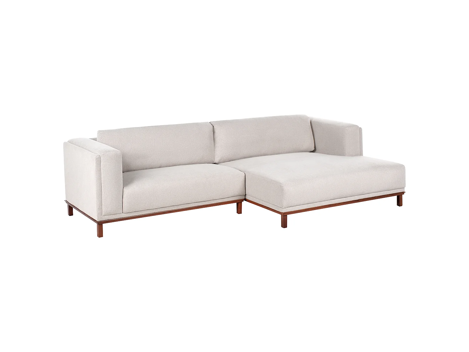 Canapé d'angle 4 places en coton beige VENG