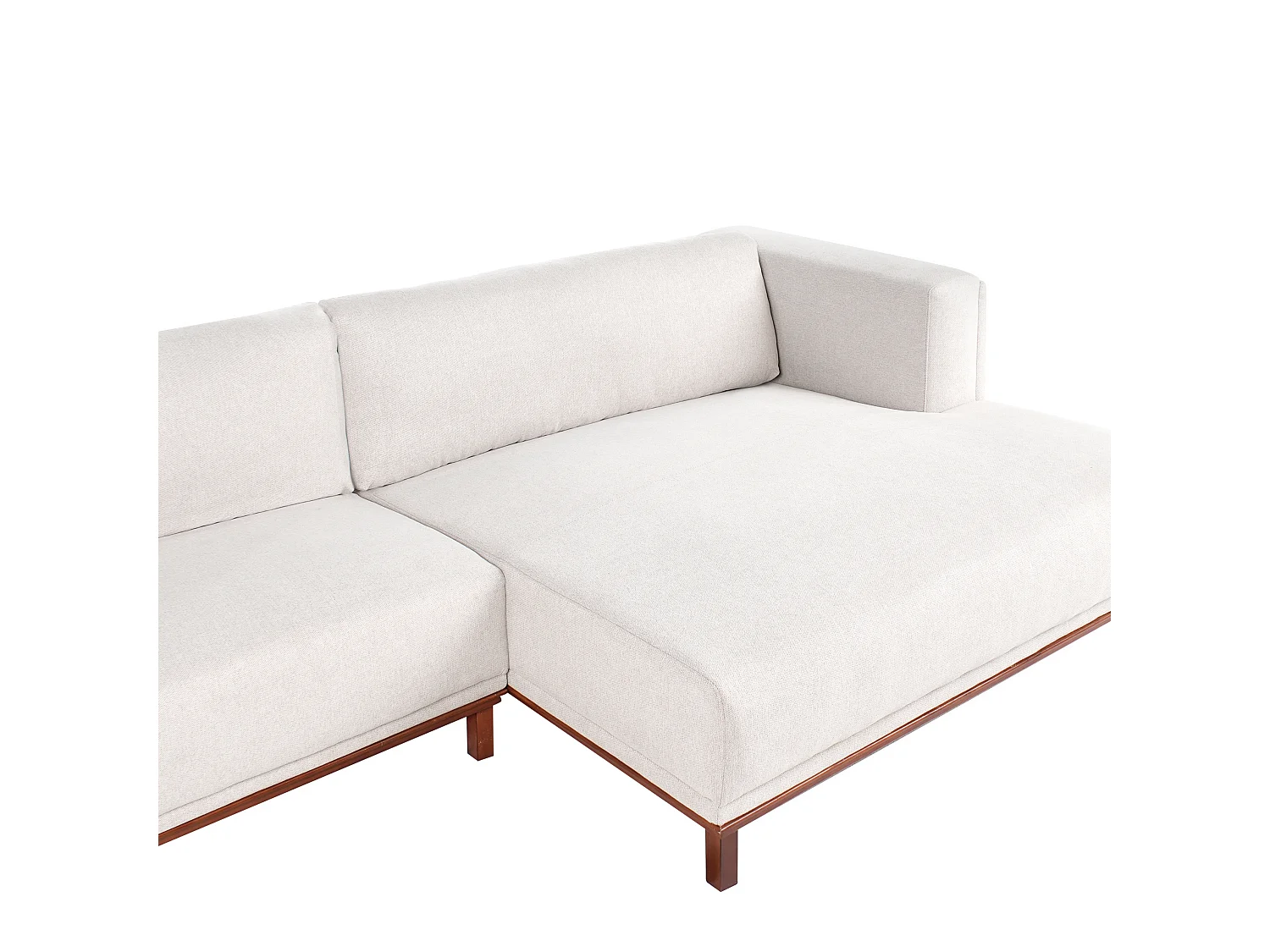 Canapé d'angle 4 places en coton beige VENG