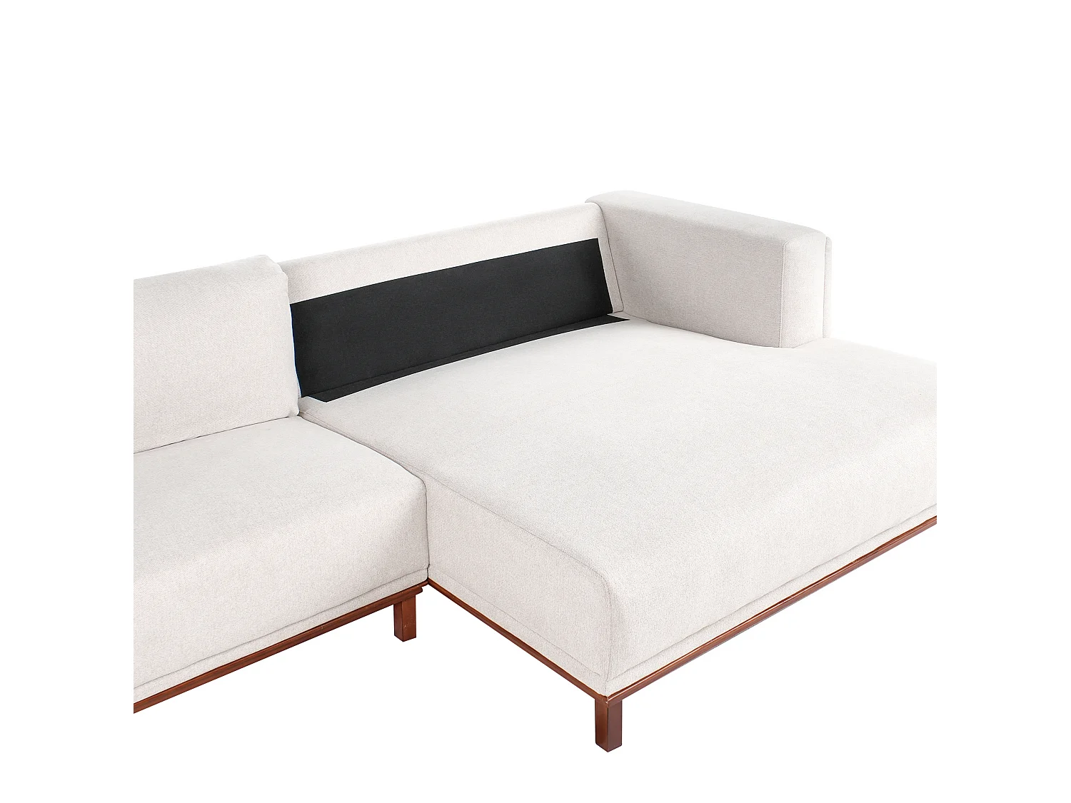 Canapé d'angle 4 places en coton beige VENG